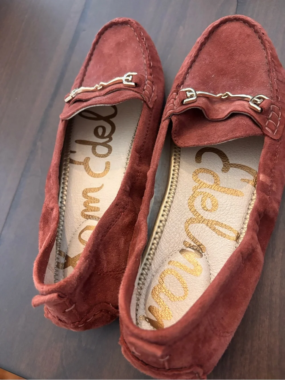 Women’s Sam Edelman Rust Suede Leather Driving Loafers
